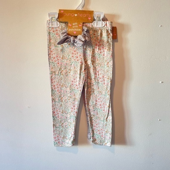 Girls 2 set of leggings with hair tie size 2T - Picture 1 of 5